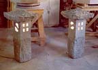 carved granite lanterns