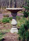 Rustic carved Birdbath