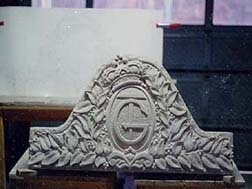 Custom carved keystone